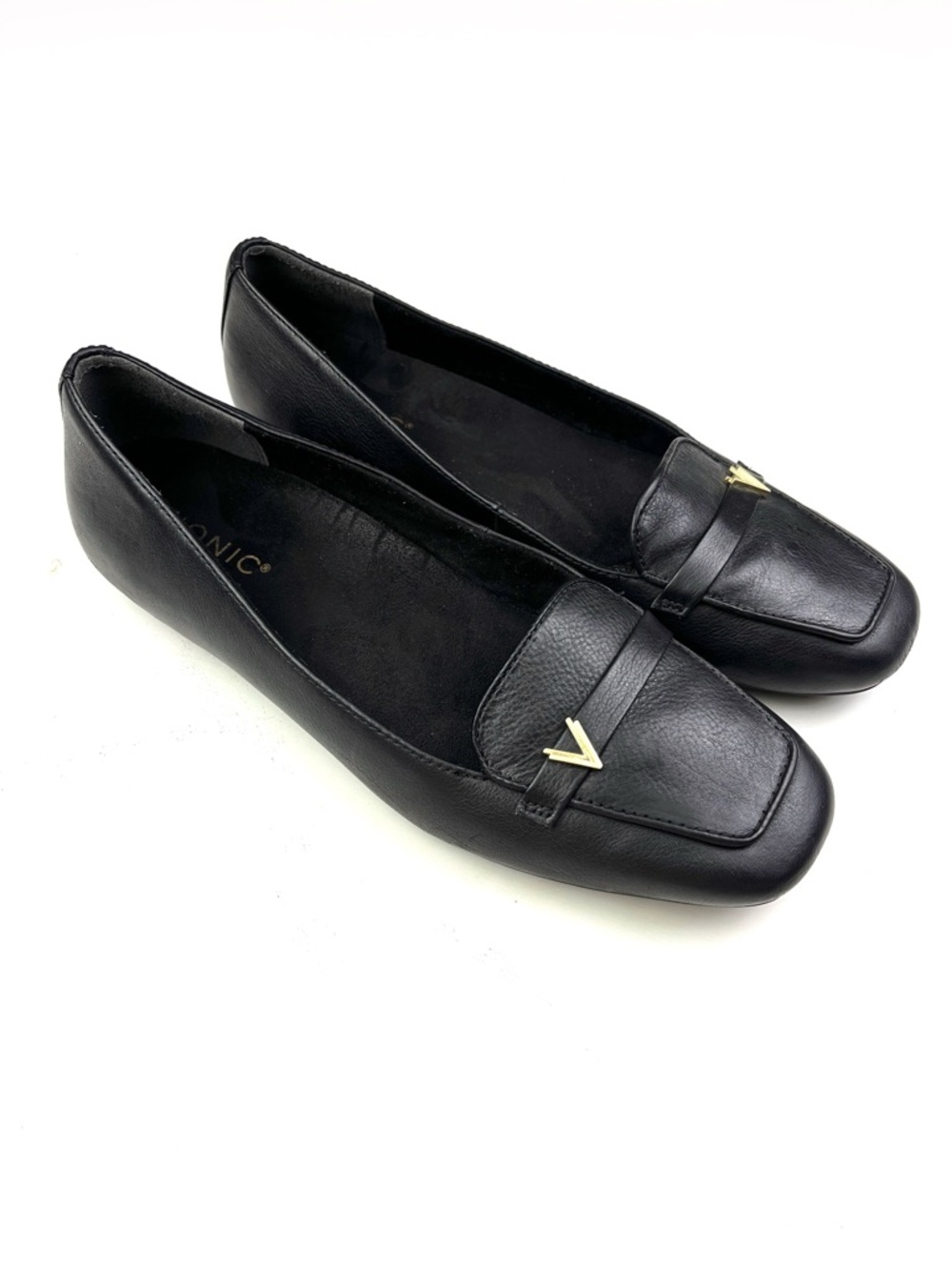 Vionic Hayes Comfort Orthotic Black Leather Loafers size 9.5